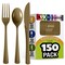 Exquisite Polished Plastic Silverware – 150 Pcs Heavy Duty Cutlery Set – 50 Each of Forks, Knives & Spoons – Disposable Utensil Set for Parties, Events & Catering – Flatware Set by Party Solids